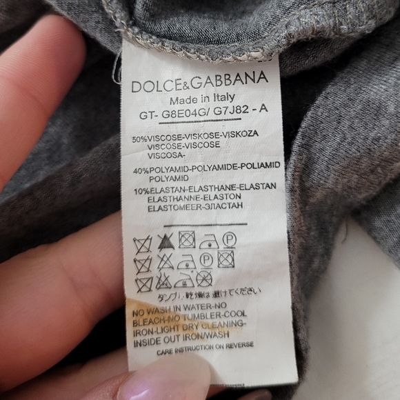 Authentic dolce & gabbana longsleeve graphic logo t-shirt with rhinestones - Picture 8 of 11